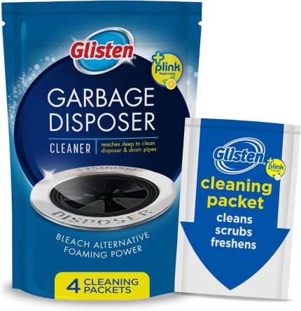 Glisten Garbage Disposer Cleaner & Freshener – Lemon Scent, Foaming Action, 4-Pack