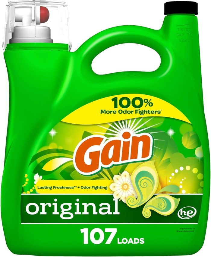 Gain + Aroma Boost Liquid Laundry Detergent – Original Scent, 154 fl oz, 107 Loads, HE Compatible - Image 1