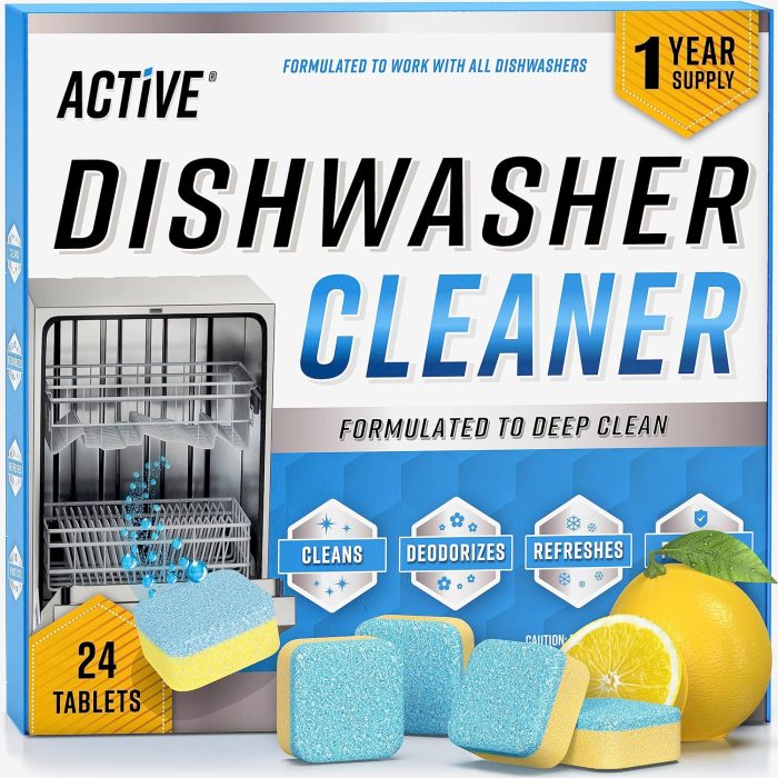 Dishwasher Cleaner & Deodorizer Tablets – 24-Pack Deep Cleaning Pods, Septic Safe, 12-Month Supply - Image 1